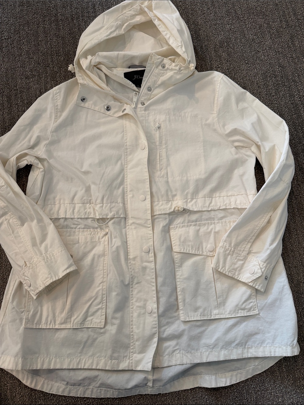 J. Crew Hooded Utility Jacket - Cream